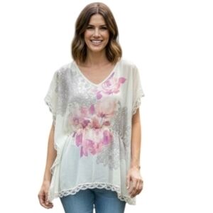 Mel & Mo Floral Print Women's Peplum Top